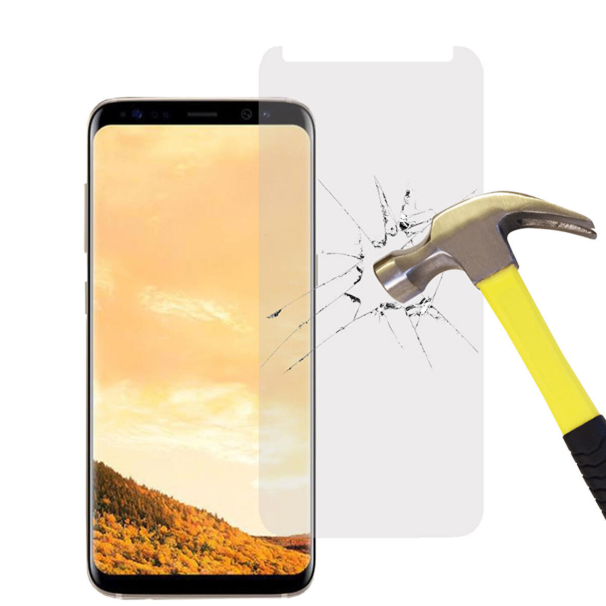 Samsung Galaxy S8 Tam Kaplayan Kavisli Cam Ekran Koruyucu